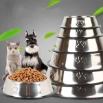 ظرف استیل آب و غذا سگ و گربه مدل پنجه پت گوگولی