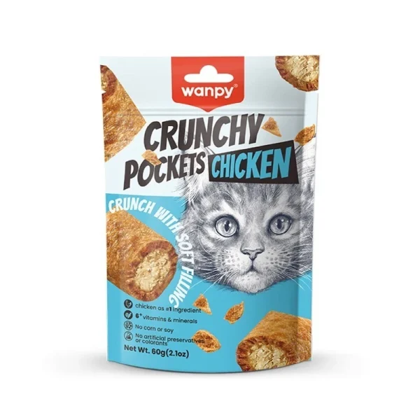 Crunchy Pockets Chicken تشویقی گربه ونپی مدل Crunchy Pockets Chicken