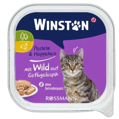 Winston-Pastete-Happchen-Wild.webp ووم گربه وینستون با طعم گوشت شکار و مرغ - تصویر 1
